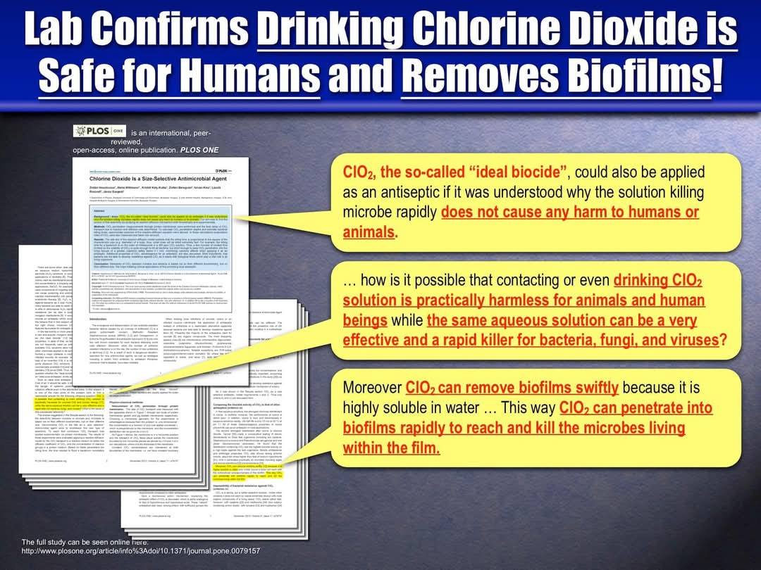 Lab Confirms Drinking Chlorine Dioxide is Safe for Humans and Removes Biofilms